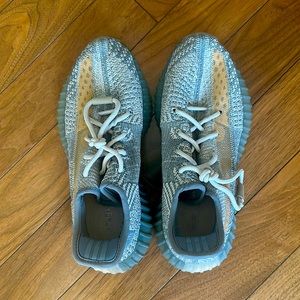 Yeezy Gray and Orange Athletic Sneakers